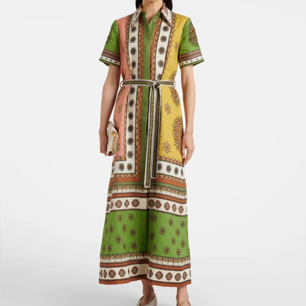 Alemais Contina belted linen shirt dress